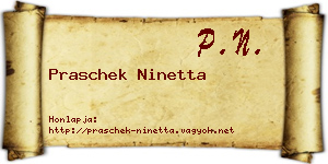 Praschek Ninetta névjegykártya